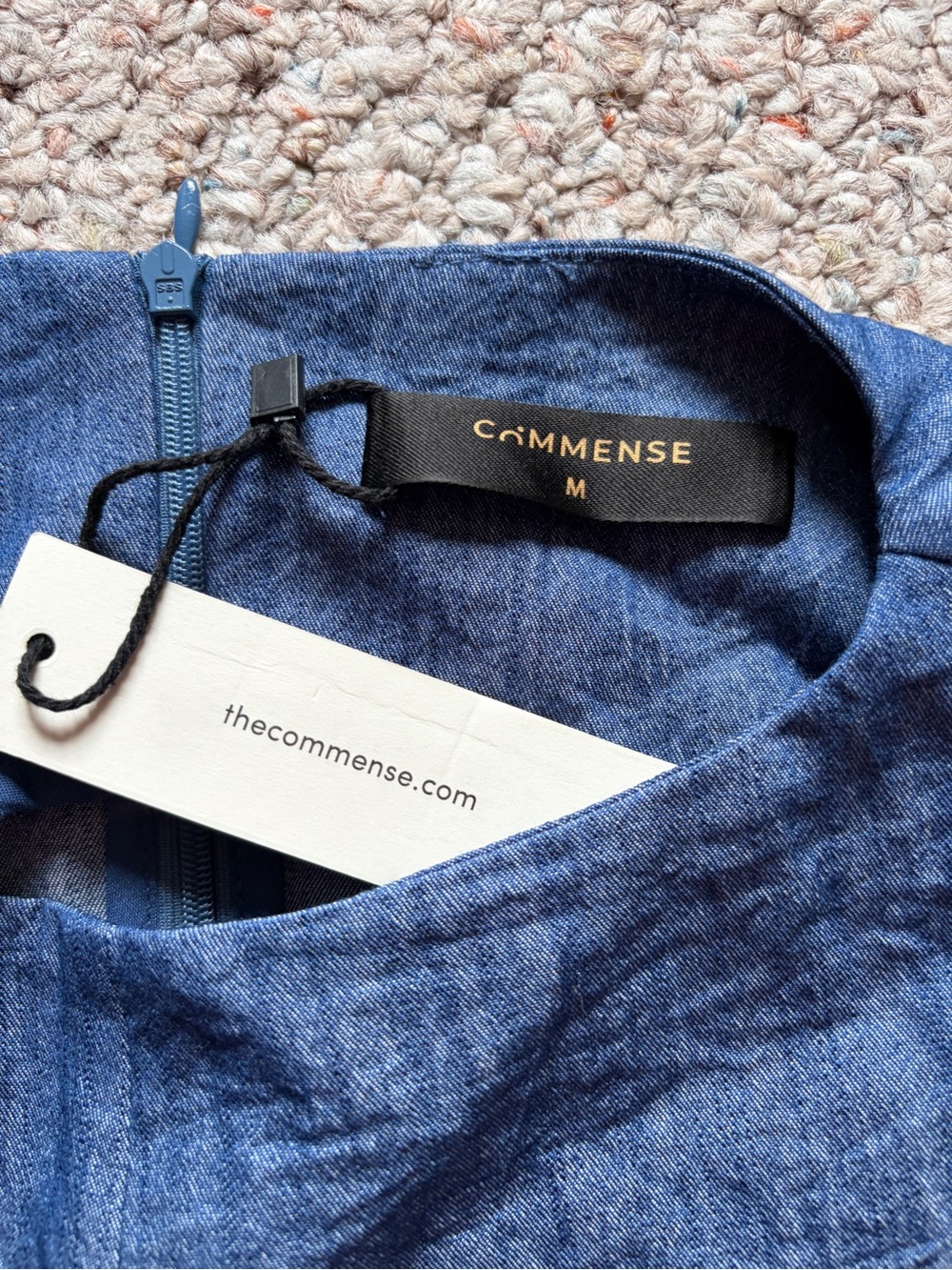 NWT Commense women’s medium crop tank top wide leg trouser chambray blue set - Picture 8 of 12